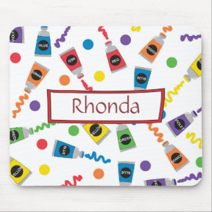 Colourful paints mouse mat