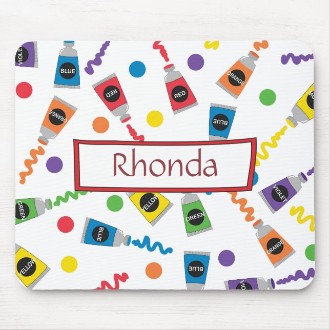 Colourful paints mouse mat (Front)