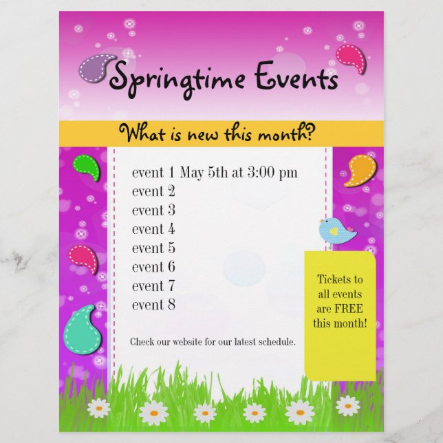 Colourful Paisely Spring Springtime Event Flyer (Front)