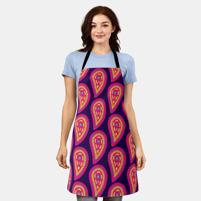 Colourful Paisley Apron (Worn)