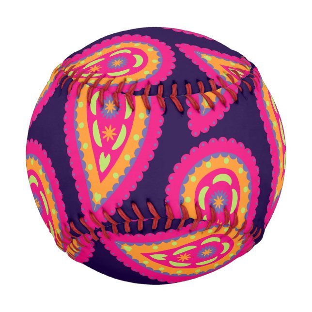 Colourful Paisley Baseball (Front)