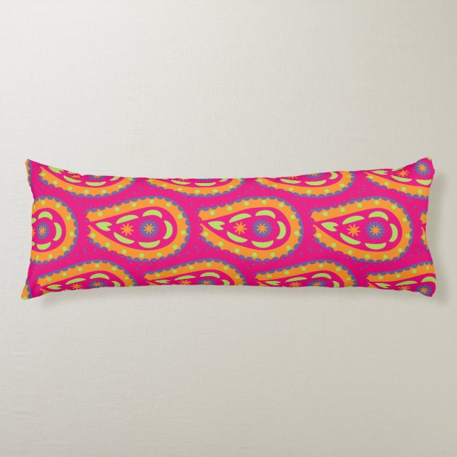 Colourful Paisley Body Cushion (Front)
