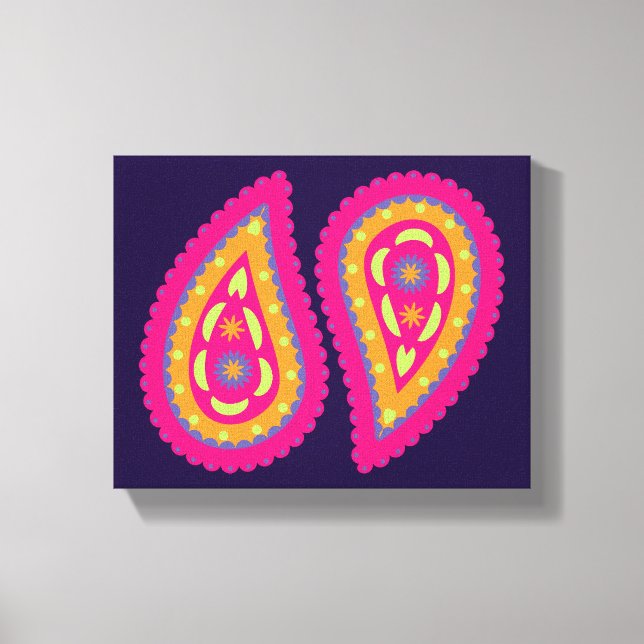 Colourful Paisley Canvas Print (Front)