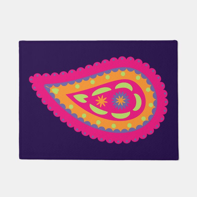 Colourful Paisley Doormat (Front)