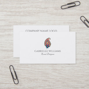 Colourful Paisley element minimalistic design Business Card