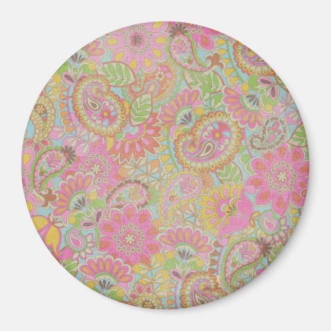 Colourful Paisley Floral botanical Flowers   Magnet (Front)
