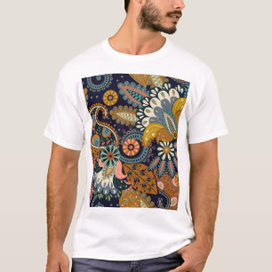 Colourful Paisley: Floral Indian Wallpaper. T-Shirt