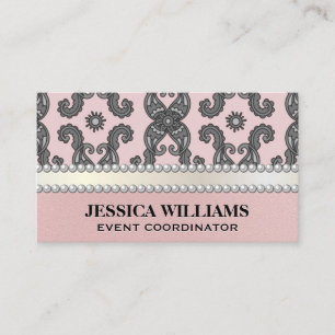 Colourful Paisley Flower   Pearls Business Card