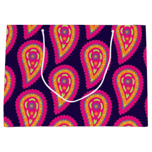 Colourful Paisley Large Gift Bag