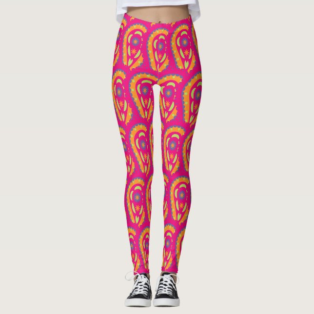 Colourful Paisley Leggings (Front)