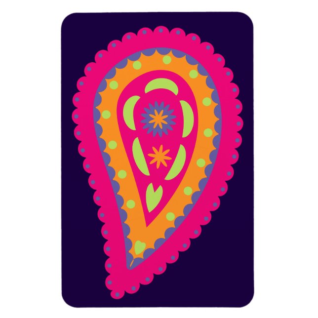 Colourful Paisley Magnet (Vertical)