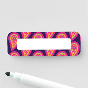 Colourful Paisley Name Tag