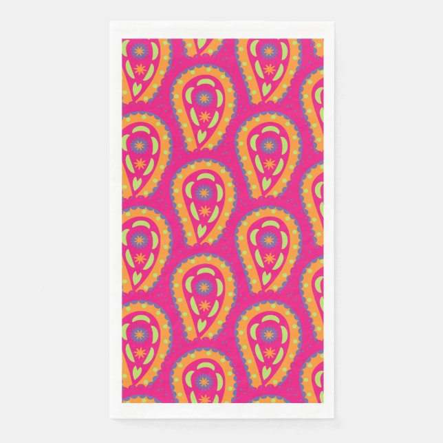 Colourful Paisley Napkin (Front)
