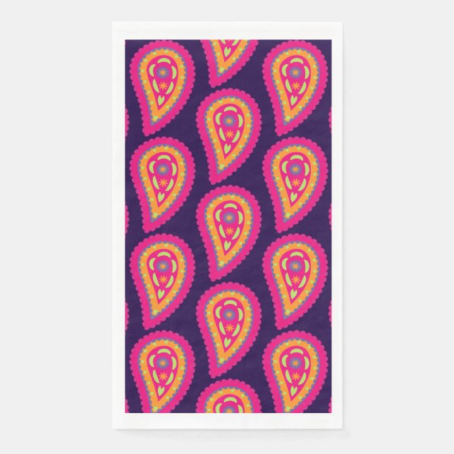 Colourful Paisley Napkin (Front)