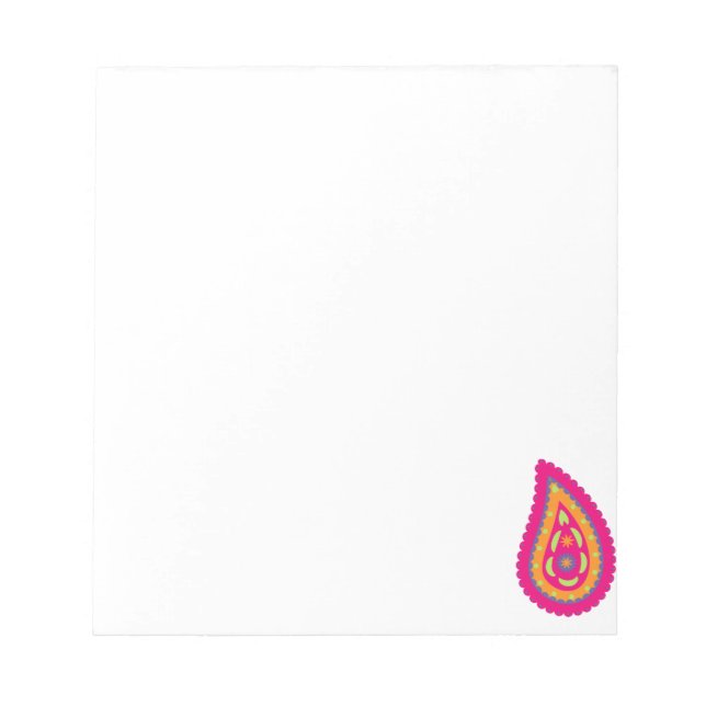 Colourful Paisley Notepad (Front)