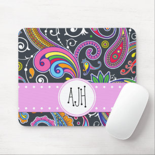 Colourful Paisley, Paisley Pattern, Boteh, Monogra Mouse Mat