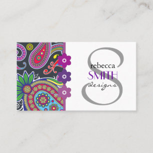 Colourful Paisley, Paisley Pattern, Persian Paisle Business Card