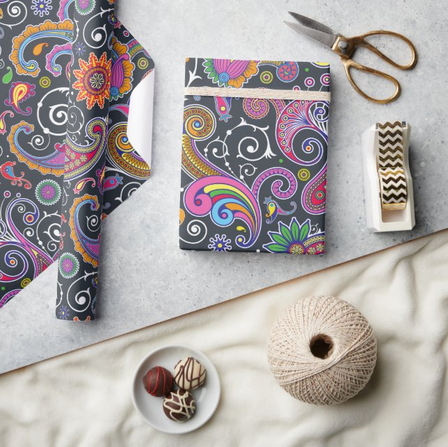 Colourful Paisley, Paisley Pattern, Persian Paisle Wrapping Paper (Crafts)