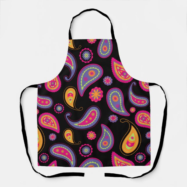 Colourful Paisley Pattern Apron (Front)