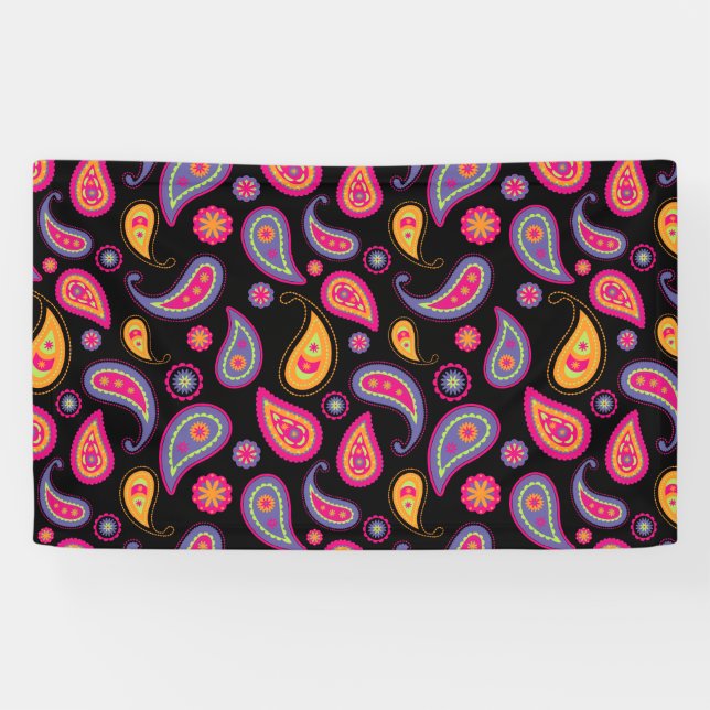 Colourful Paisley Pattern Banner (Horizontal)