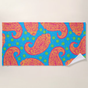 Colourful Paisley Pattern Beach Towel