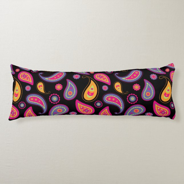 Colourful Paisley Pattern Body Cushion (Front)
