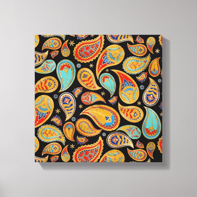 Colourful Paisley Pattern Canvas Print (Front)