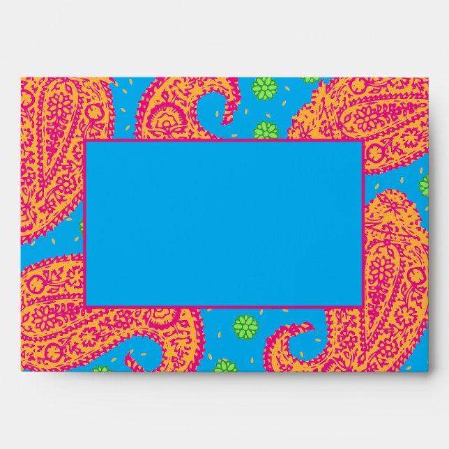 Colourful Paisley Pattern Envelope (Front)