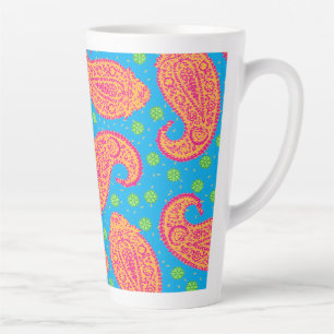 Colourful Paisley Pattern Latte Mug