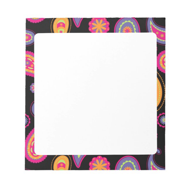 Colourful Paisley Pattern Notepad (Front)