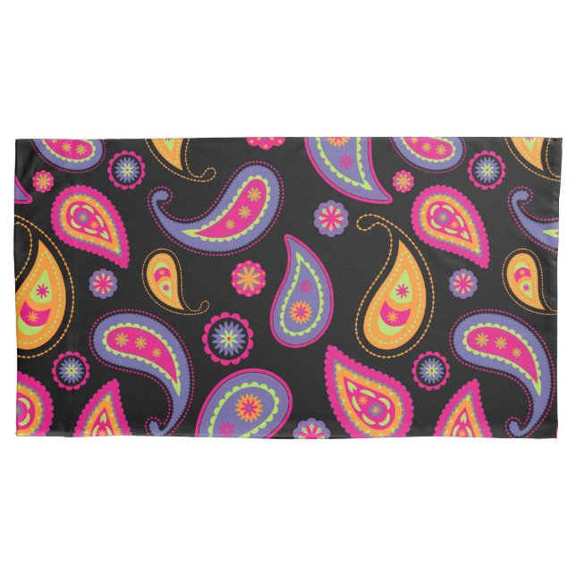 Colourful Paisley Pattern Pillowcase (Front)