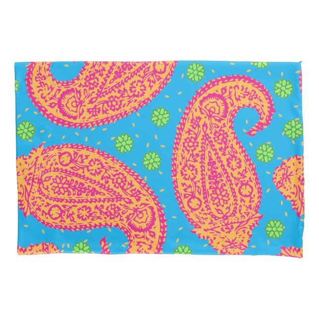 Colourful Paisley Pattern Pillowcase (Front)