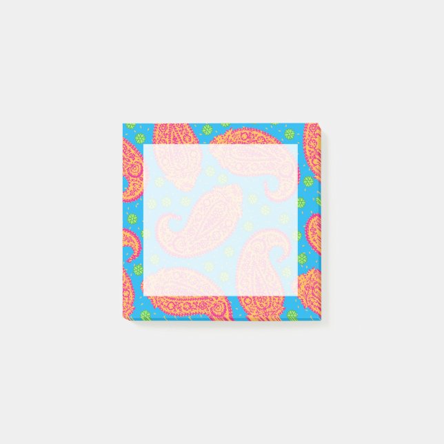 Colourful Paisley Pattern Post-it Notes (Front)