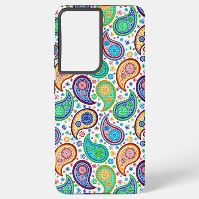 Colourful Paisley Pattern Samsung Galaxy S21 Ultra Case (Back)