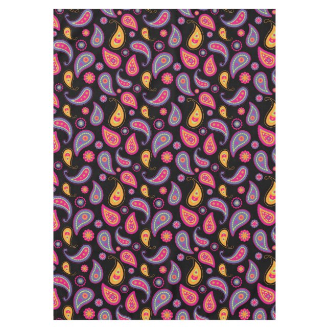 Colourful Paisley Pattern Tablecloth (Front)