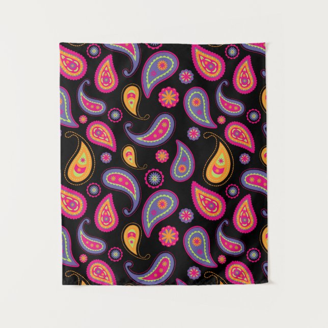 Colourful Paisley Pattern Tapestry (Front)