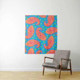 Colourful Paisley Pattern  Tapestry
