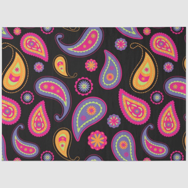 Colourful Paisley Pattern Tissue Paper (Front)