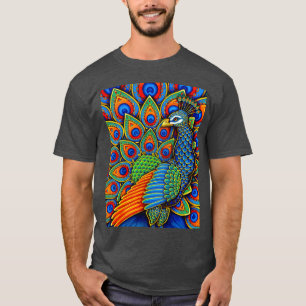 Colourful Paisley Peacock Rainbow Bird gift T-Shirt