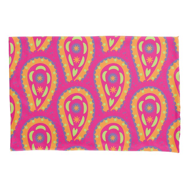 Colourful Paisley Pillowcase (Front)
