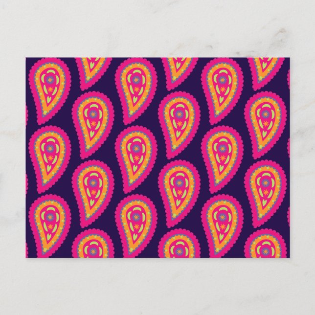 Colourful Paisley Postcard (Front)