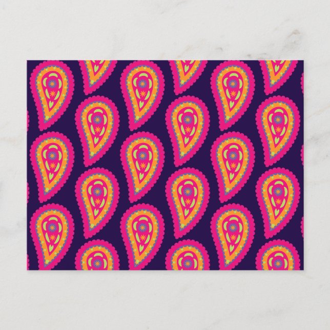 Colourful Paisley Postcard (Front)