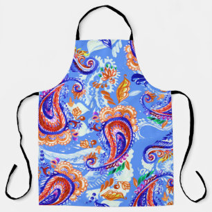 Colourful paisley seamless pattern apron
