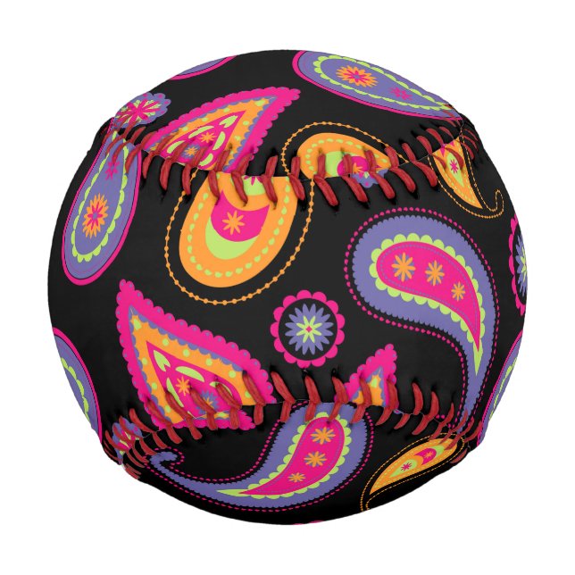 Colourful Paisley seamless Pattern Baseball (Front)