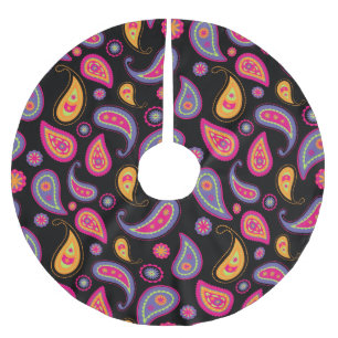 Colourful Paisley seamless Pattern Brushed Polyester Tree Skirt