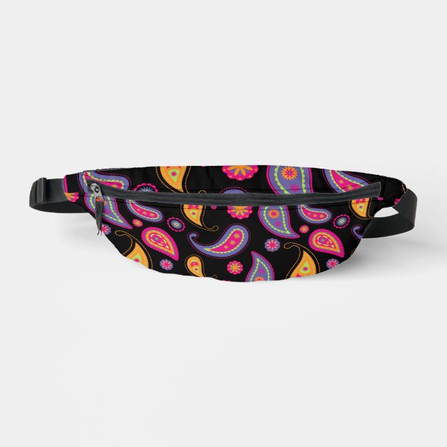 Colourful Paisley seamless Pattern Bum Bags (Front)