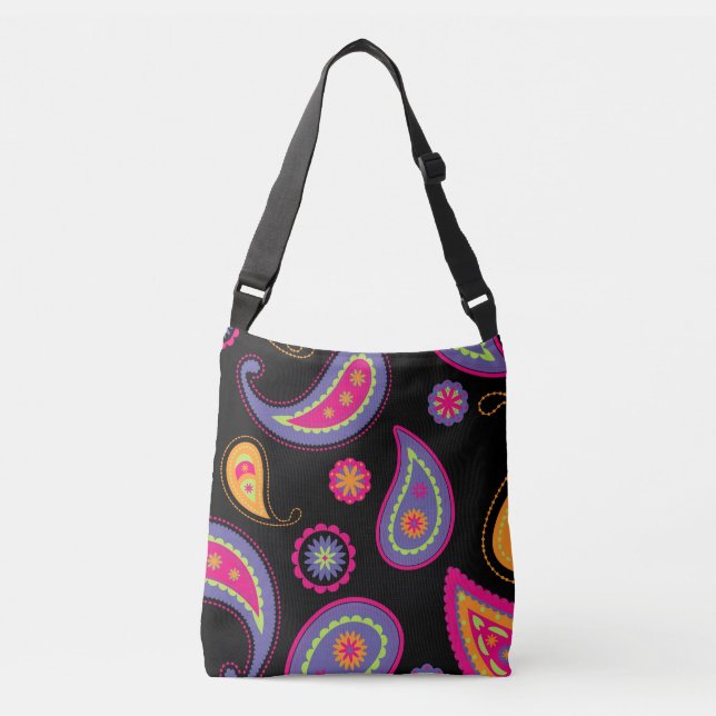 Colourful Paisley seamless Pattern Crossbody Bag (Front)