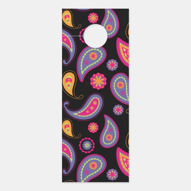 Colourful Paisley seamless Pattern Door Hanger (Front)