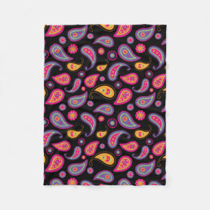 Colourful Paisley seamless Pattern Fleece Blanket
