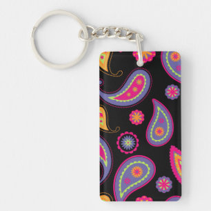 Colourful Paisley seamless Pattern Key Ring